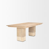 Shivon 84" Rectangular Light Brown Mango Wood W/ Travertine Dining Table from Mercana - Luna Furniture