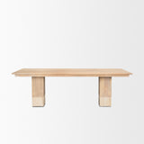Shivon 94" Light Brown Mango Wood W/ Travertine Dining Table from Mercana - Luna Furniture