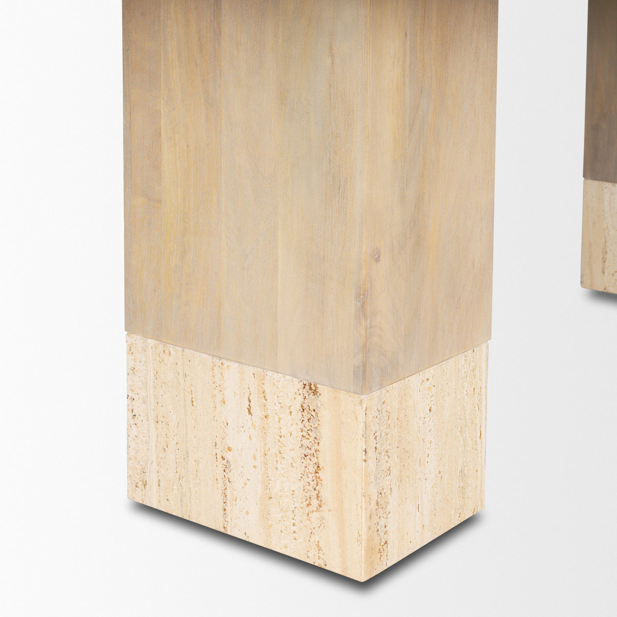 Shivon 94" Light Brown Mango Wood W/ Travertine Dining Table from Mercana - Luna Furniture