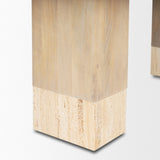 Shivon 94" Light Brown Mango Wood W/ Travertine Dining Table from Mercana - Luna Furniture