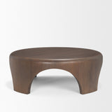Shima Round Dark Brown Wood W/Arched Legs Coffee Table from Mercana - Luna Furniture