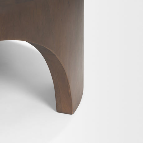 Shima Round Dark Brown Wood W/Arched Legs Coffee Table from Mercana - Luna Furniture
