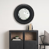 Ranela Black Beaded Wooden Wall Mirror from Mercana - Luna Furniture