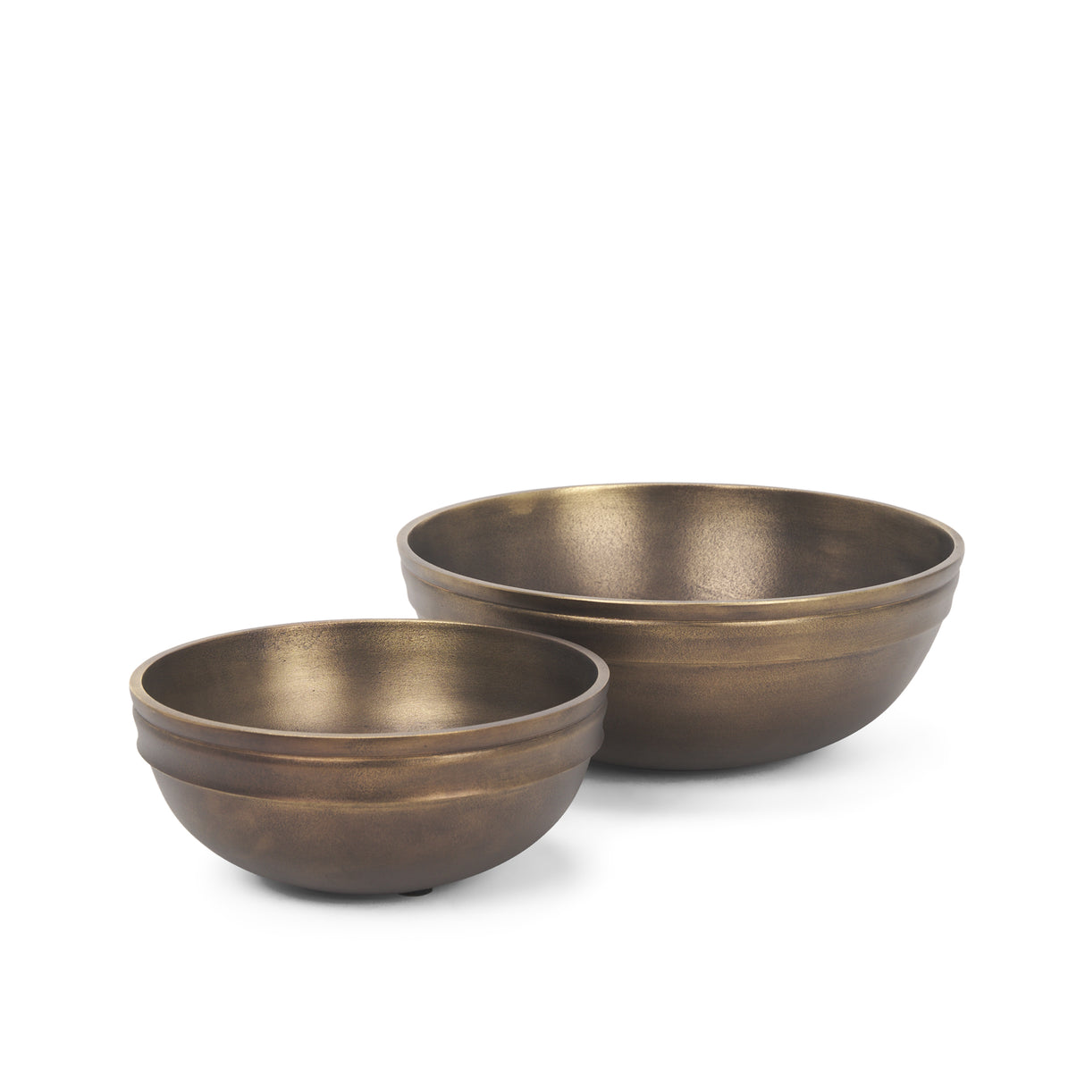 Tomiko Decorative Brass Finished Cast Aluminum Round Bowls from Mercana - Luna Furniture