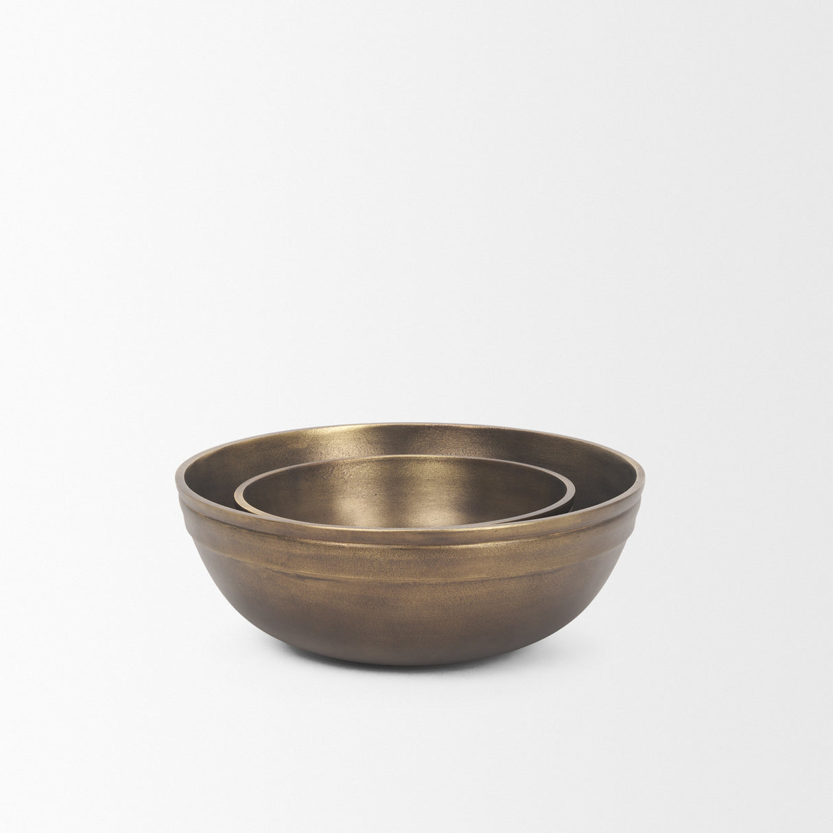 Tomiko Decorative Brass Finished Cast Aluminum Round Bowls from Mercana - Luna Furniture