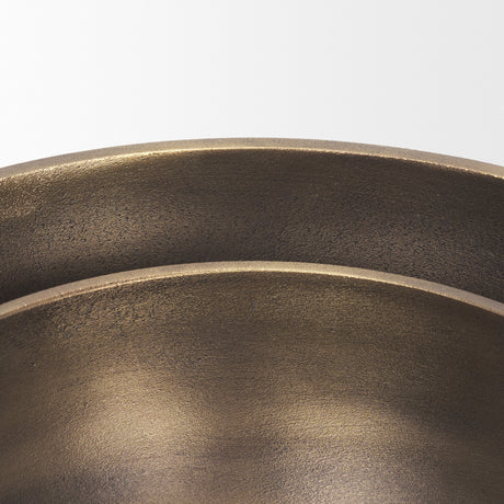 Tomiko Decorative Brass Finished Cast Aluminum Round Bowls from Mercana - Luna Furniture