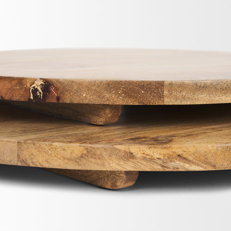 Karana Natural Solid Wood Round Serving Boards from Mercana - Luna Furniture