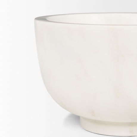 Katora Small Premium Solid White Marble Bowl from Mercana - Luna Furniture