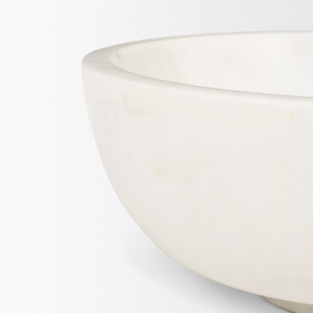 Katora Large Premium Solid White Marble Bowl from Mercana - Luna Furniture