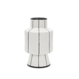 Dinah Small White w/ Black Stripes Ceramic Vase from Mercana - Luna Furniture