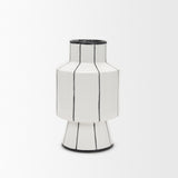 Dinah Small White w/ Black Stripes Ceramic Vase from Mercana - Luna Furniture