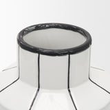 Dinah Small White w/ Black Stripes Ceramic Vase from Mercana - Luna Furniture
