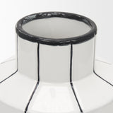 Dinah Small White w/ Black Stripes Ceramic Vase from Mercana - Luna Furniture