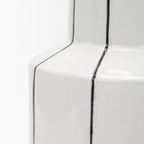 Dinah Small White w/ Black Stripes Ceramic Vase from Mercana - Luna Furniture