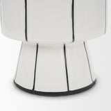 Dinah Small White w/ Black Stripes Ceramic Vase from Mercana - Luna Furniture