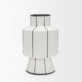 Dinah Large White w/ Black Stripes Ceramic Vase from Mercana - Luna Furniture