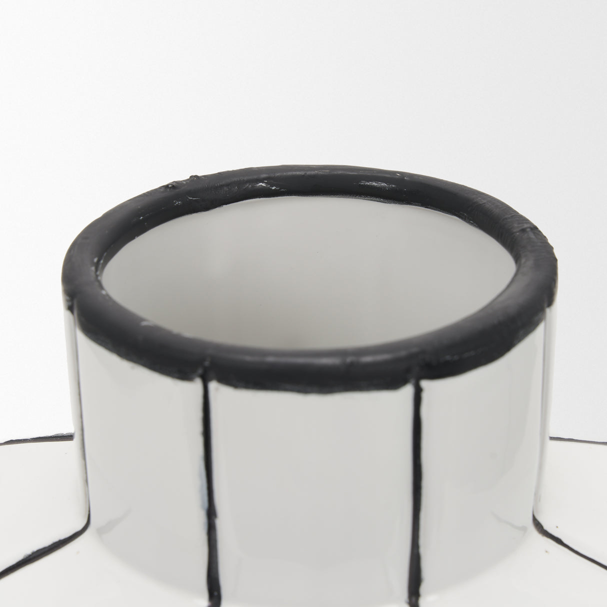 Dinah Large White w/ Black Stripes Ceramic Vase from Mercana - Luna Furniture