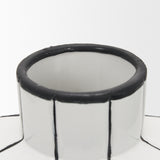 Dinah Large White w/ Black Stripes Ceramic Vase from Mercana - Luna Furniture