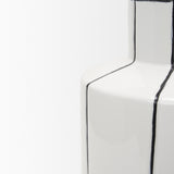 Dinah Large White w/ Black Stripes Ceramic Vase from Mercana - Luna Furniture