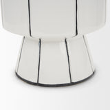 Dinah Large White w/ Black Stripes Ceramic Vase from Mercana - Luna Furniture