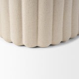 Mira Wide Textured Blush Beige Fluted Ceramic Vase from Mercana - Luna Furniture