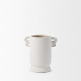 Dylan Small Textured Off White w/ Handles Ceramic Vase from Mercana - Luna Furniture