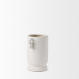 Dylan Small Textured Off White w/ Handles Ceramic Vase from Mercana - Luna Furniture