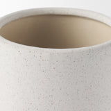 Dylan Small Textured Off White w/ Handles Ceramic Vase from Mercana - Luna Furniture