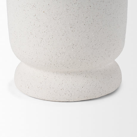 Dylan Small Textured Off White w/ Handles Ceramic Vase from Mercana - Luna Furniture