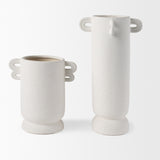 Dylan Small Textured Off White w/ Handles Ceramic Vase from Mercana - Luna Furniture