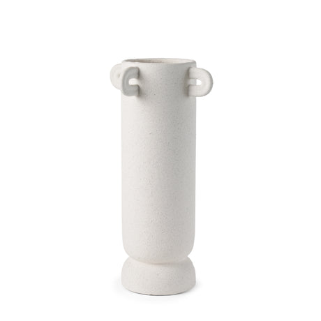 Dylan Tall Textured Off White w/ Handles Ceramic Vase from Mercana - Luna Furniture