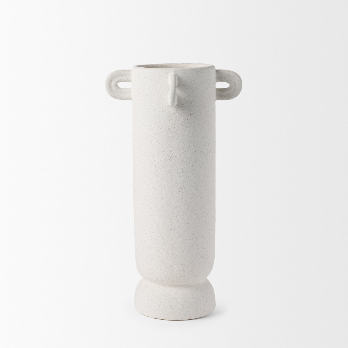 Dylan Tall Textured Off White w/ Handles Ceramic Vase from Mercana - Luna Furniture