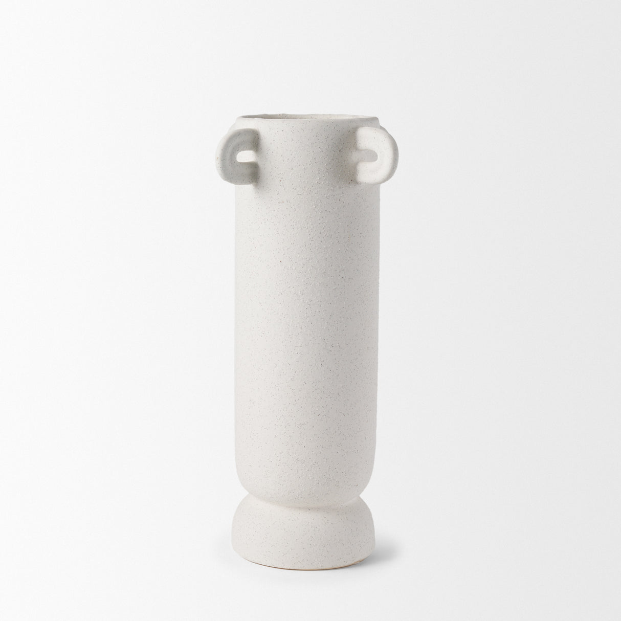 Dylan Tall Textured Off White w/ Handles Ceramic Vase from Mercana - Luna Furniture