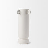 Dylan Tall Textured Off White w/ Handles Ceramic Vase from Mercana - Luna Furniture