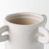 Dylan Tall Textured Off White w/ Handles Ceramic Vase from Mercana - Luna Furniture