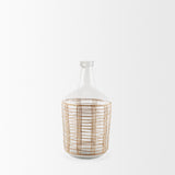 Troian Medium Rattan Wrapped Glass Bottle from Mercana - Luna Furniture