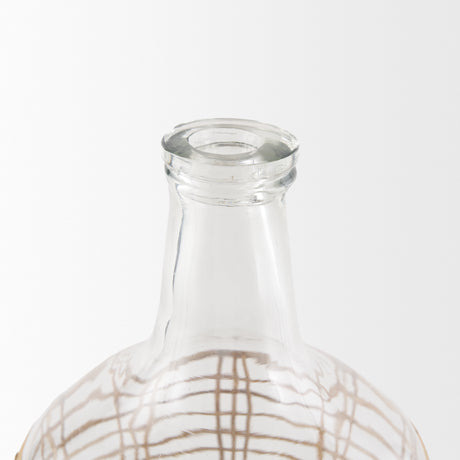 Troian Medium Rattan Wrapped Glass Bottle from Mercana - Luna Furniture
