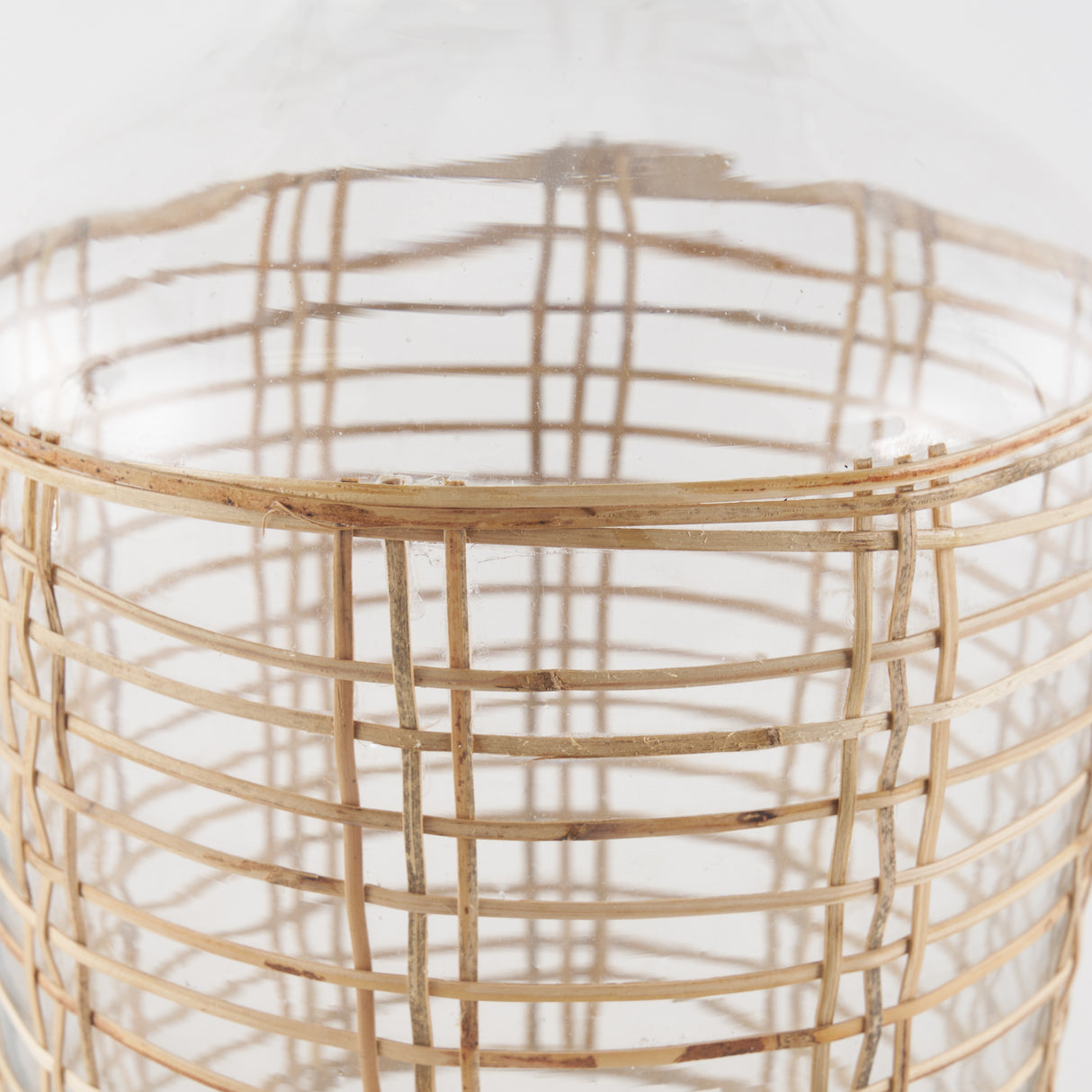Troian Medium Rattan Wrapped Glass Bottle from Mercana - Luna Furniture