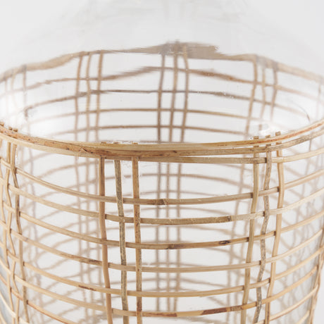Troian Medium Rattan Wrapped Glass Bottle from Mercana - Luna Furniture