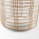 Troian Medium Rattan Wrapped Glass Bottle from Mercana - Luna Furniture