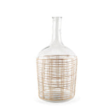 Troian Large Rattan Wrapped Glass Bottle from Mercana - Luna Furniture