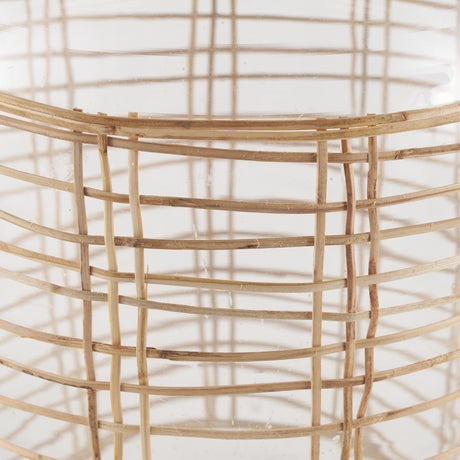 Troian Large Rattan Wrapped Glass Bottle from Mercana - Luna Furniture