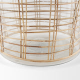 Troian Large Rattan Wrapped Glass Bottle from Mercana - Luna Furniture