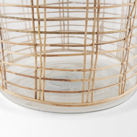Troian Large Rattan Wrapped Glass Bottle from Mercana - Luna Furniture