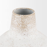 Tisha Small White W/ Terracotta Distressing Metal Vase from Mercana - Luna Furniture