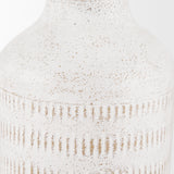 Tisha Small White W/ Terracotta Distressing Metal Vase from Mercana - Luna Furniture