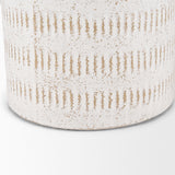 Tisha Small White W/ Terracotta Distressing Metal Vase from Mercana - Luna Furniture