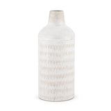 Tisha Large White W/ Terracotta Distressing Metal Vase from Mercana - Luna Furniture