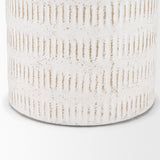 Tisha Large White W/ Terracotta Distressing Metal Vase from Mercana - Luna Furniture