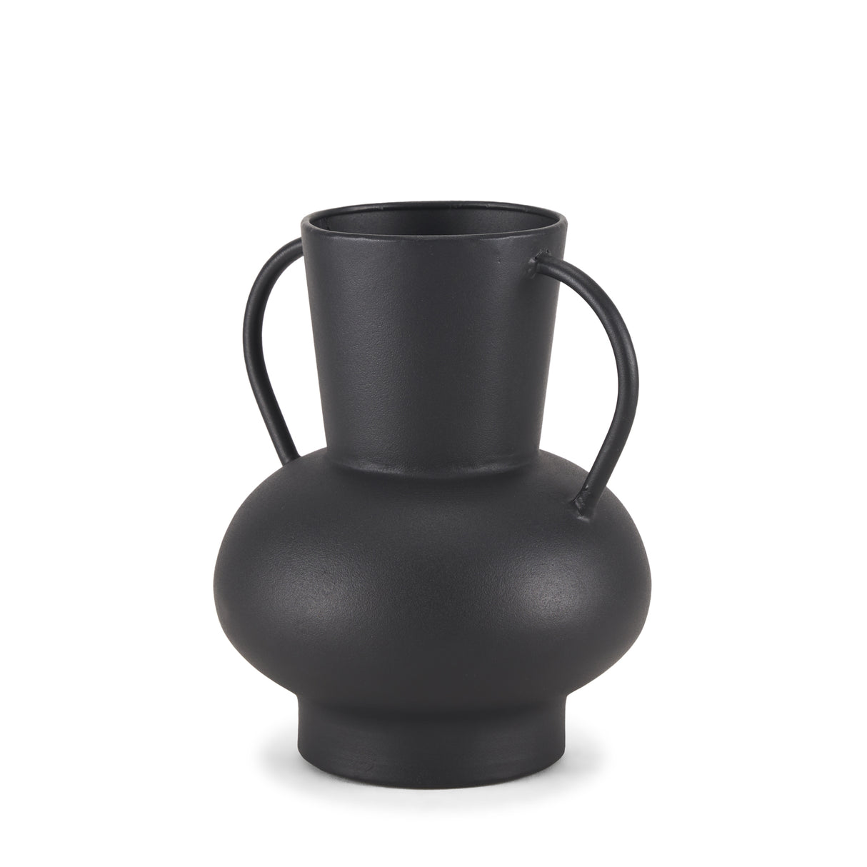 Tasya Small Matte Black Metal Vase from Mercana - Luna Furniture